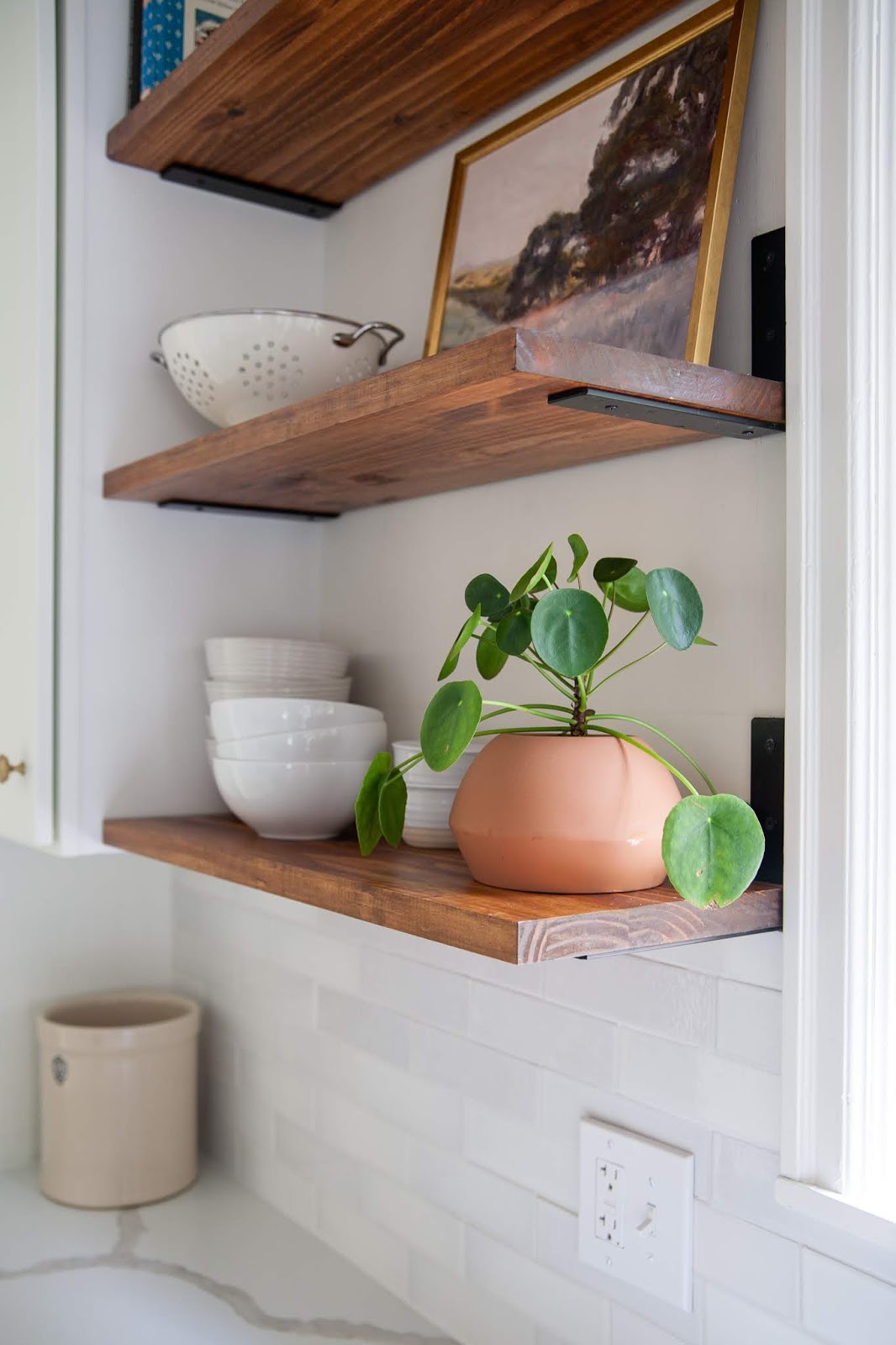 DIY budget friendly floating look open shelves Create Enjoy